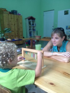 Atticus showing Heather his counting skills.