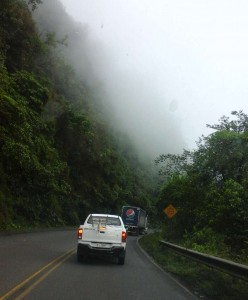 Our drive through the mountains was foggy and full of trucks